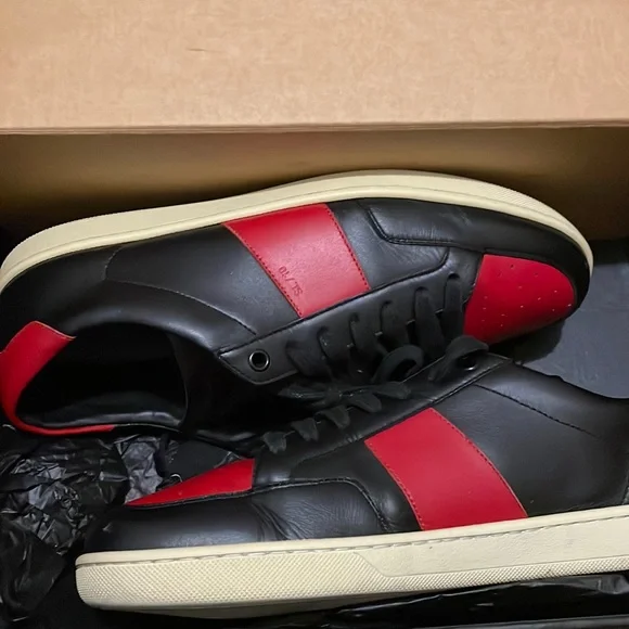 saint laurent 革靴　leather shoes archive SOLD) SAINT LAURENT STAR SLIP ON SNEAKER Cute pair of leather slip